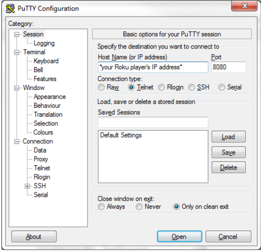 How to Telnet to Roku and Tie Hardware to a Channel Program