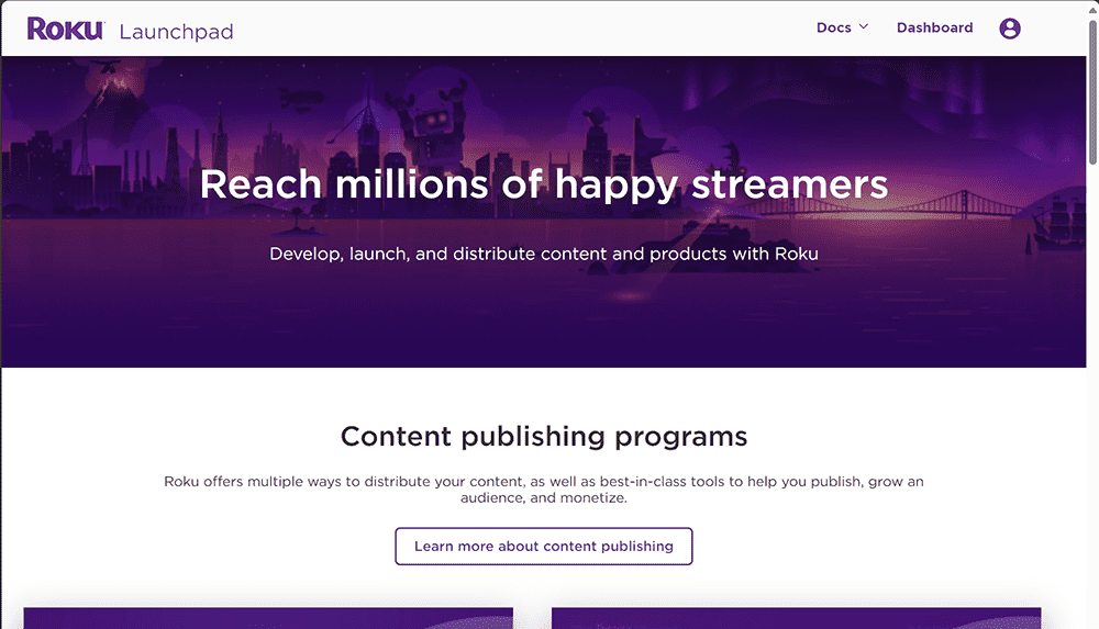 Roku developers official page